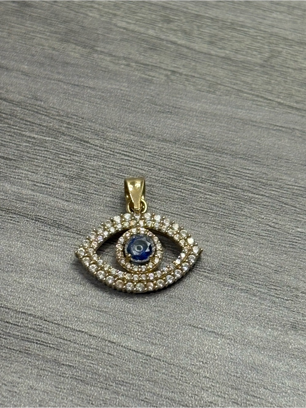 Gold-Tone Blue Pave Evil Eye Pendant Necklace